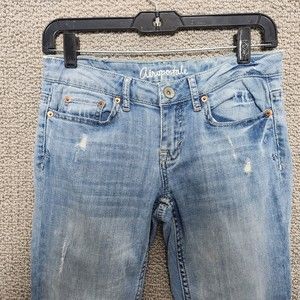 AEROPOSTALE Women's Light Wash Cat Scratch Blue Jeans Skinny Size 2